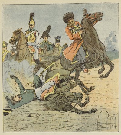 Moreaus död i Dresden, 1813, 26 augusti av after Louis Charles Bombled