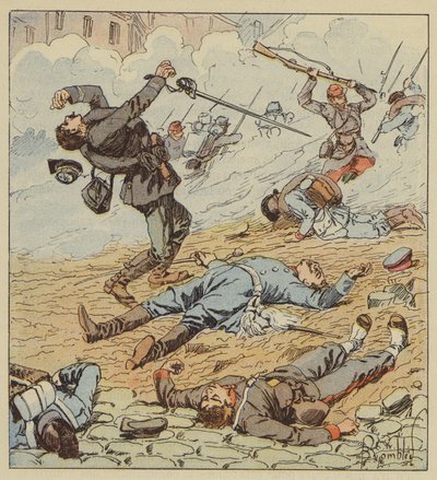 Kapten de Boissieus död i slaget vid Orleans av after Louis Charles Bombled