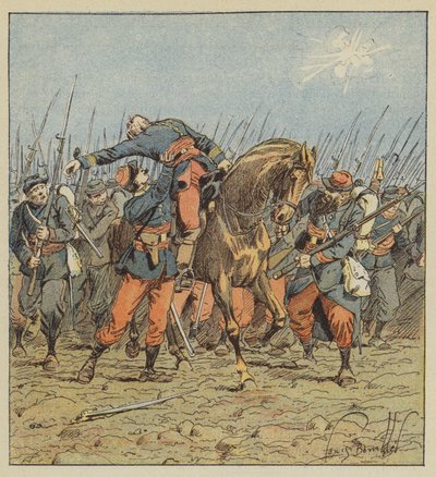 Överste de Fonlongues död av after Louis Charles Bombled