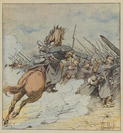Överste de Kontskis död av after Louis Charles Bombled