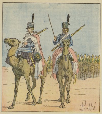 Napoleon skapade kamelregementen av after Louis Charles Bombled