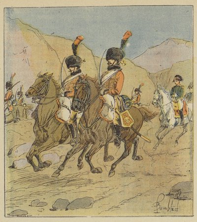 Napoleon lämnar Spanien oväntat av after Louis Charles Bombled