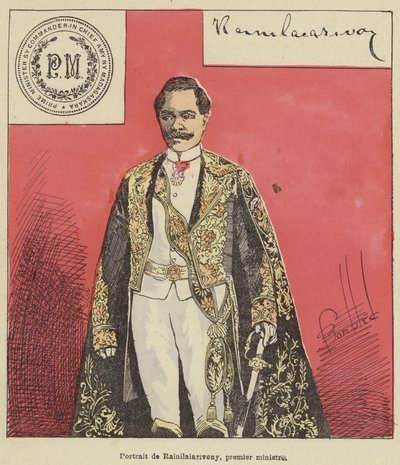 Porträtt av Rainilaiarivony, premiärminister av after Louis Charles Bombled