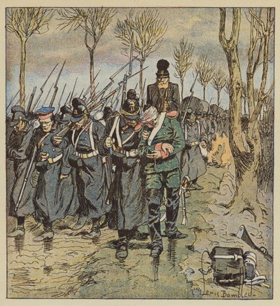 Tyskarnas reträtt av after Louis Charles Bombled
