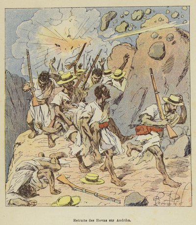 Hovas reträtt på Andriba av after Louis Charles Bombled