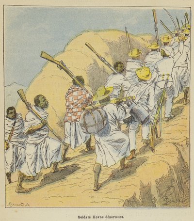 Desertören Hovas-soldater av after Louis Charles Bombled