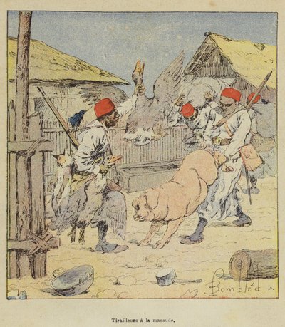 Plundrande skärmytslingar av after Louis Charles Bombled