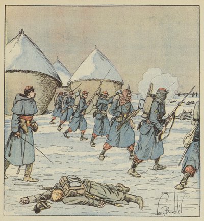 Skirmishers den 34 mars av after Louis Charles Bombled