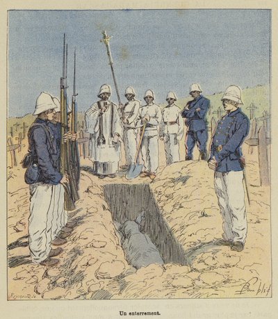 En begravning av after Louis Charles Bombled