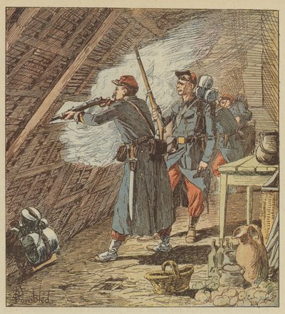 En främlingslegionssergeant sätter åttio män ur spel av after Louis Charles Bombled