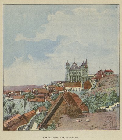 Utsikt över Antananarivo, tagen från söder av after Louis Charles Bombled