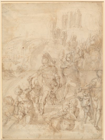 Aeneas ombordstigning från Ceraunian udden av after Luca Cambiaso Giulio Benso