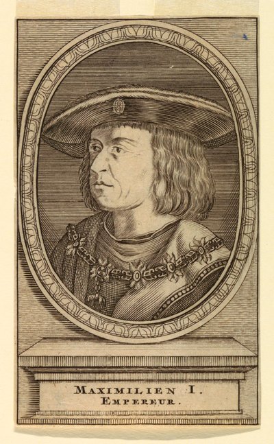Porträtt av Maximilian I (1459-1519) av after Lucas van Leyden