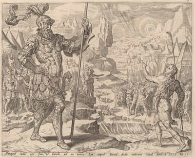 David möter Goliat av after Maerten van Heemskerck