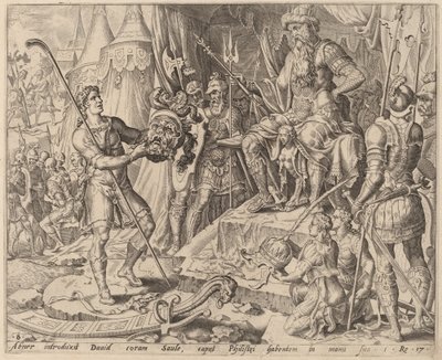David med Goliats huvud framför Saul av after Maerten van Heemskerck