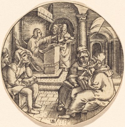 Jesus predikar i templet av after Master IB