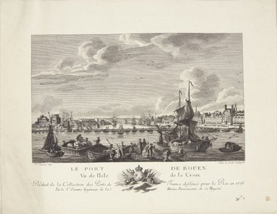 Hamnen i Rouen (Le port de Rouen) av after Nicolas Marie Ozanne