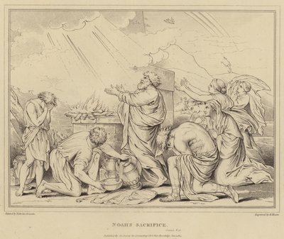 Noahs offer, Första Mosebok av after Nicolas Poussin
