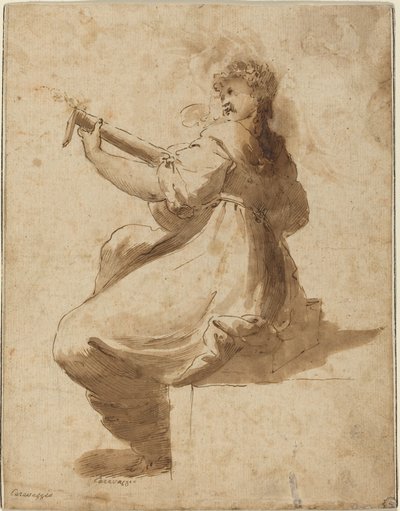 Lutspelaren av after Orazio Gentileschi