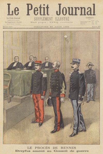 Alfred Dreyfus ställdes inför sin andra krigsrätt i Rennes av after Oswaldo Tofani