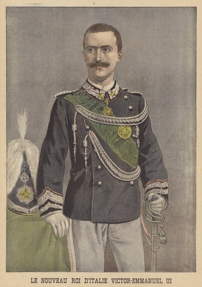 Victor Emmanuel III, den nye kungen av Italien av after Oswaldo Tofani