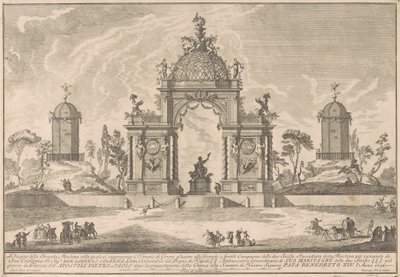 Seconda Macchina för Chinea 1756: Ceres tempel av after Paolo Posi Giuseppe Pozzi