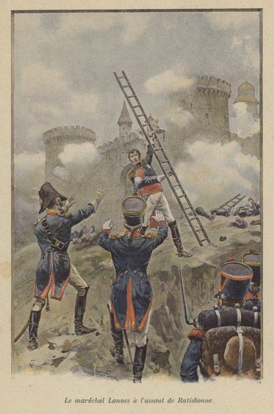 Marskalk Lannes vid anfallet på Ratisbon 1809 av after Paris
