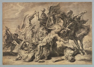 Stor Lejonjakt av after Peter Paul Rubens