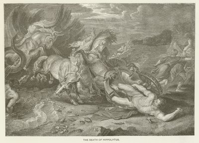 Hippolytus död av after Peter Paul Rubens