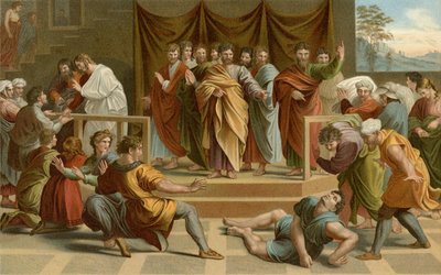 Ananias död av after Raphael
