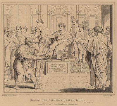 Elymas trollkarlen slog blind, Apg av after Raphael
