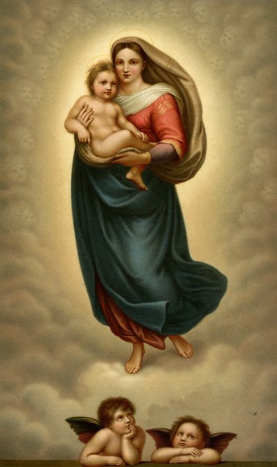 Madonna San Sista, Sixtinska Madonna av after Raphael