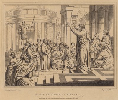 Paulus predikar i Aten, Apg av after Raphael