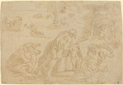 Syndfloden, från Vatikanens loggia av after Raphael