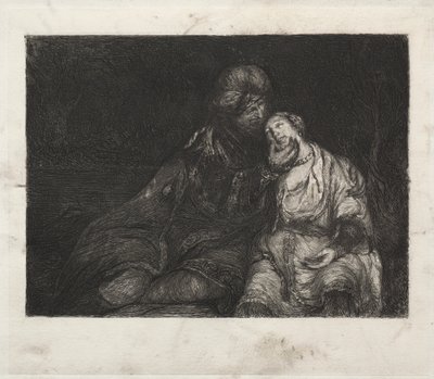 Två figurer av after Rembrandt van Rijn