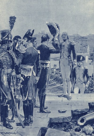 Malta, efter en belägring på två år överlämnade fransmännen ön till britterna år 1800 av after Richard Caton II Woodville