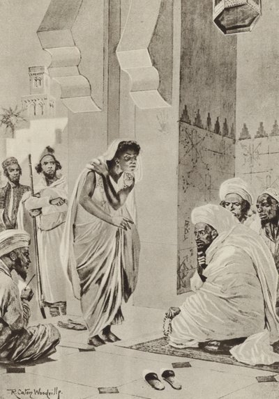 Marknadsplats i Afrika, där försäljningen är till försäljning för att skickas till Amerika av after Richard Caton II Woodville