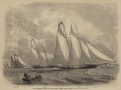 Schooner-matchen från Royal Thames Yacht Club av after Thomas Harrington Wilson
