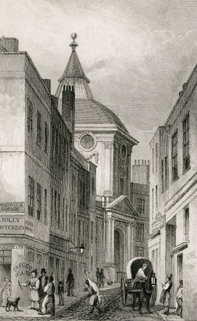 Physicians College, Warwick Lane, 1830 av Thomas Hosmer after Shepherd
