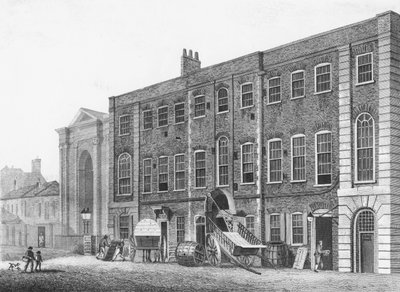 South View av Theatre Royal på Portugal Street, Lincolns Inn Fields, 1811 av Thomas Hosmer after Shepherd