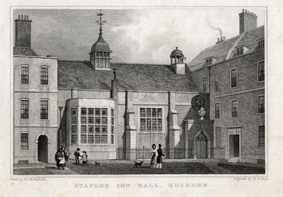 Staples Inn Hall Holborn, 1830 av Thomas Hosmer after Shepherd