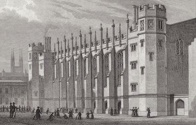 The New Hall, Christs Hospital, 1828 av Thomas Hosmer after Shepherd