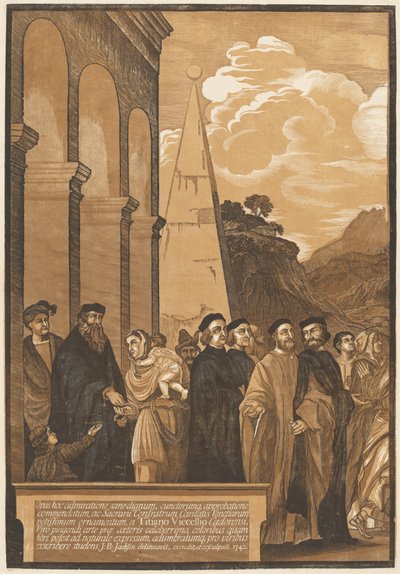 Presentation av jungfrun i templet (vänster panel) av after Titian John Baptist Jackson