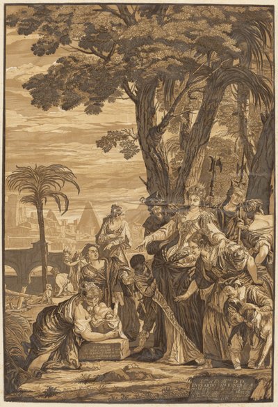 Fyndet av Moses av after Veronese John Baptist Jackson