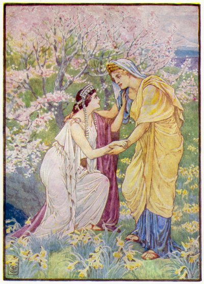 Demeter gladde sig, för hennes dotter var vid hennes sida av after Walter Crane