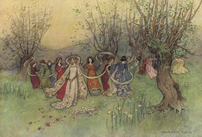 Geoffrey Chaucer, hertiginnans bok av after Warwick Goble