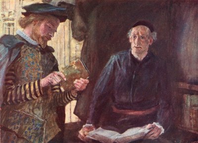Shakespeare köper en bok från en bokstall i St Pauls Churchyard, London av after William Hatherell