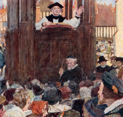 Shakespeare lyssnar på en predikant på St Pauls Cross av after William Hatherell