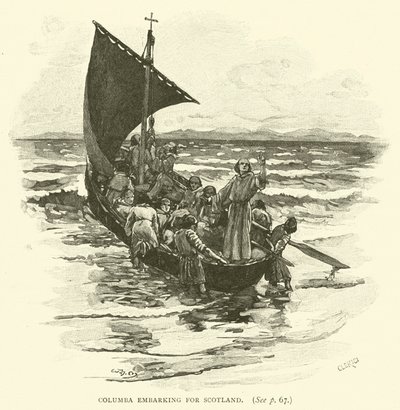 Columba på väg till Skottland av after William Henry Margetson
