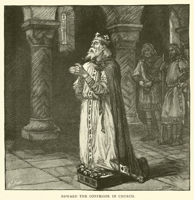 Edward Bekännaren i kyrkan av after William Henry Margetson